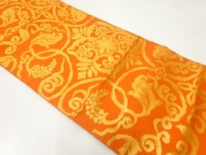 アンティーク　葡萄唐草に花模様織出し袋帯（着用可）